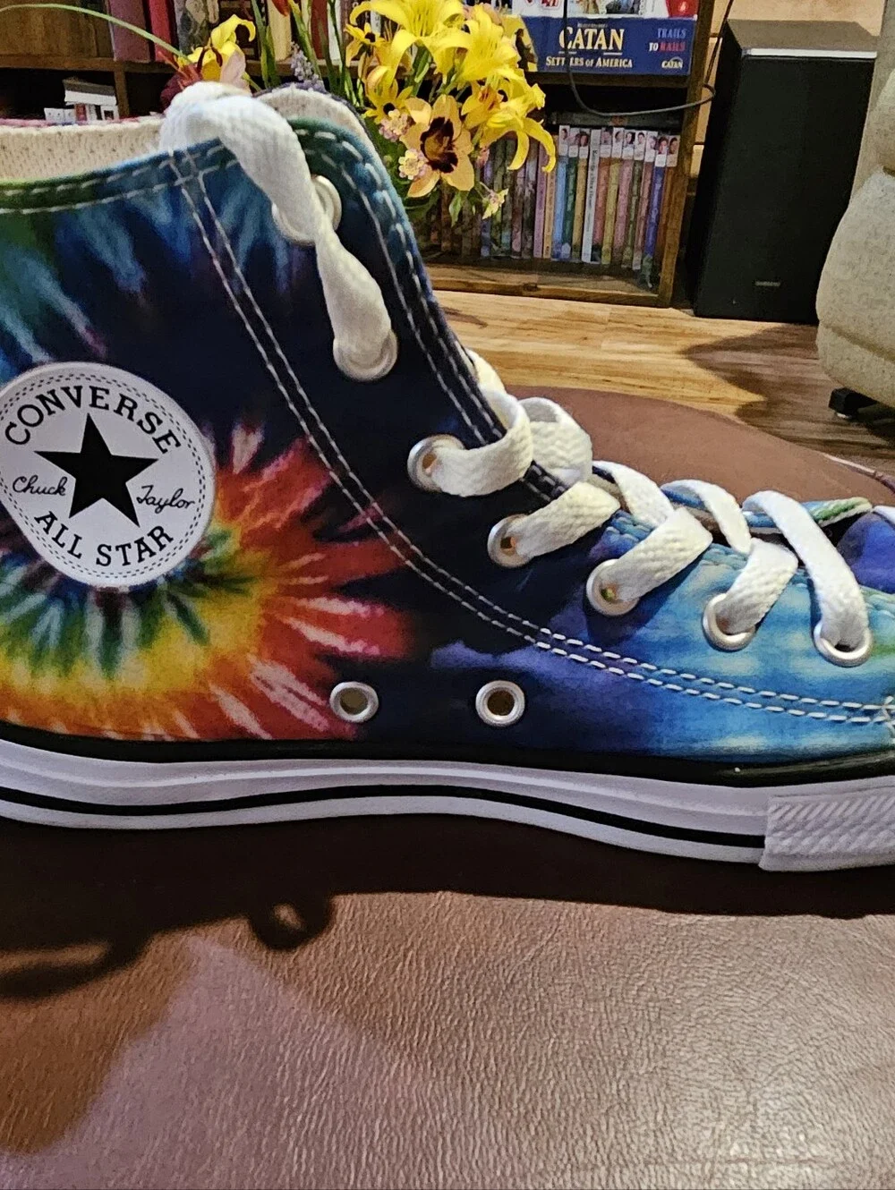 Converse Brand Tie-Dye High Top Canvas Sneakers - Multicolor Size 3